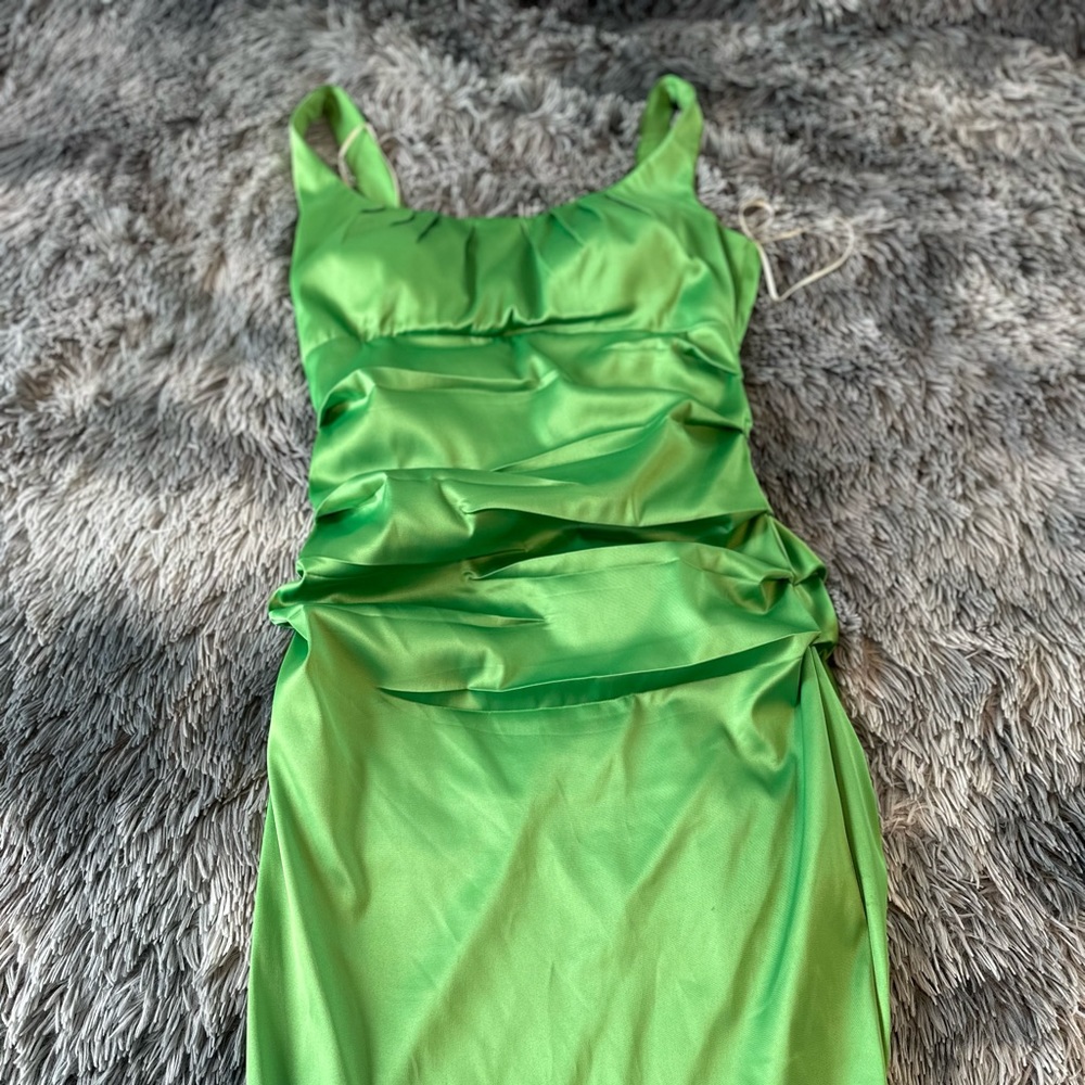Signature by Sangria | Green Satin Dress